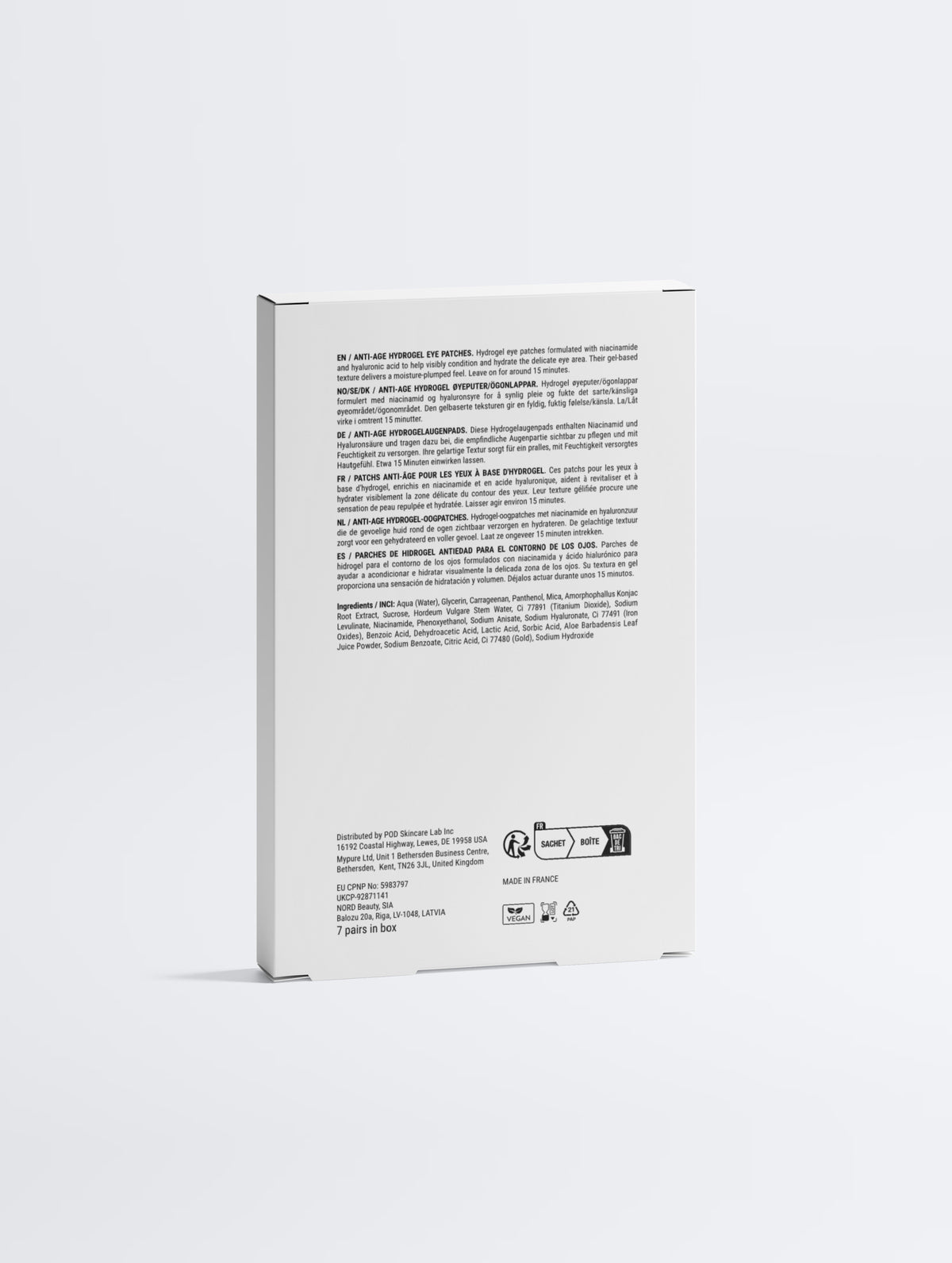 Anti-Aging Hydrogel Eye Patches